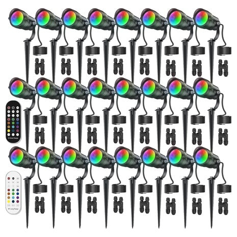 24-Pack Low Voltage Landscape Lights With Remote Connectors