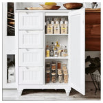 Lofka 33" White Wood Kitchen Pantry Storage Cabinet