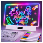 Kids Rechargeable 16" LED Drawing Board With 8 Colors 3 Dynamic Modes