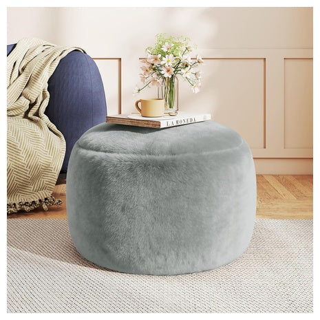 20” Faux Fur Pouf Ottoman (3 Colors)