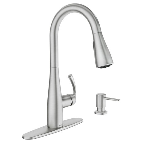 Moen Essie Spot Resist Pulldown Kitchen Faucet with Soap Dispenser