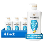 4 Bottles Pantene Pro-V Classic Clean 2-in-1 Shampoo & Conditioner (27.7oz)