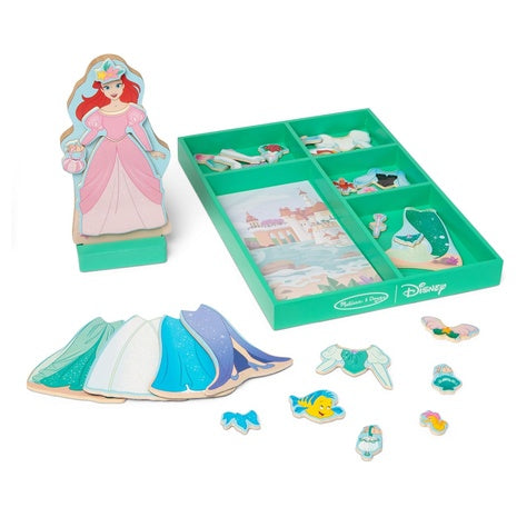 30 Piece Melissa & Doug Disney Princess Ariel Magnetic Dress-Up Wooden Doll Set