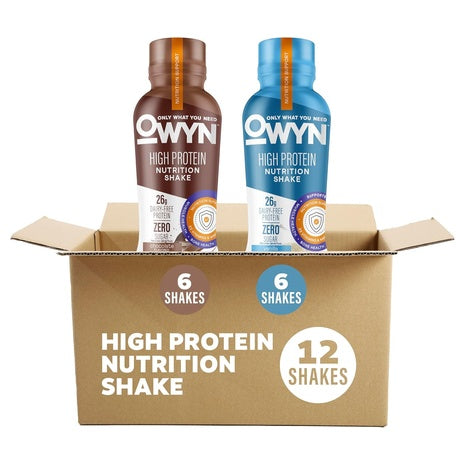 12-Pack OWYN 26g Protein Shakes Variety Pack (OU-DE)