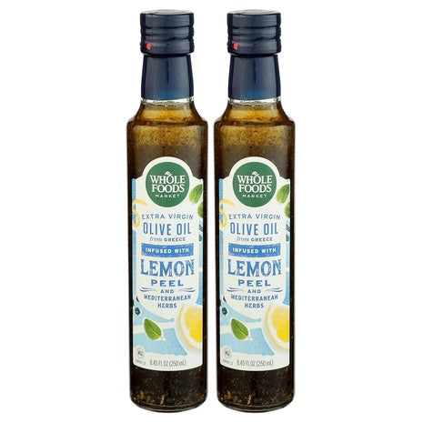 2 Bottles Whole Foods Extra Virgin Olive Oil with Lemon & Herbs 8.45oz