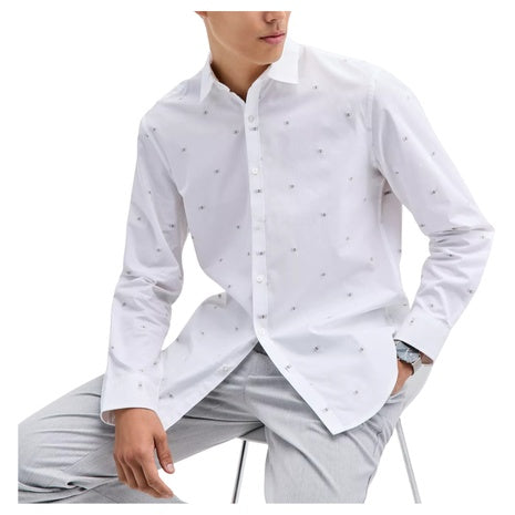 Alfani Men's Dobby Geo Print Button-Front Shirt