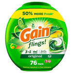 Gain flings Laundry Detergent Soap Pacs, 76 Count