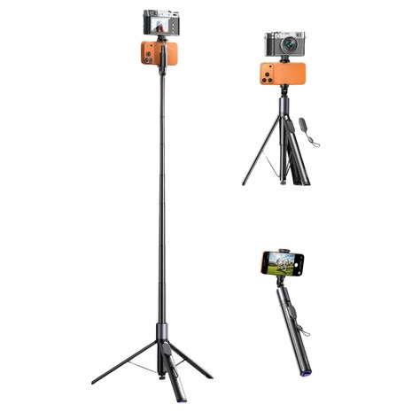 67" Phone Tripod/Selfie Stick W/ Auto-Deploy Base & Remote