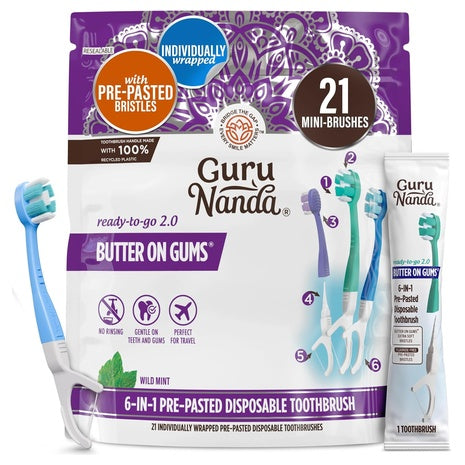 21 Prepasted Disposable Mini Toothbrushes