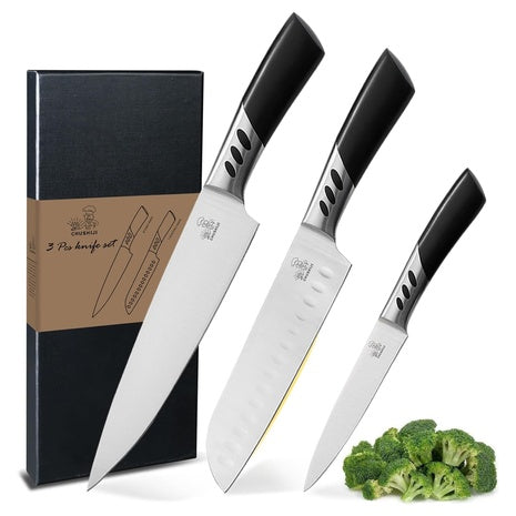 3-Piece High Carbon Stainless Steel Kitchen Knife Set