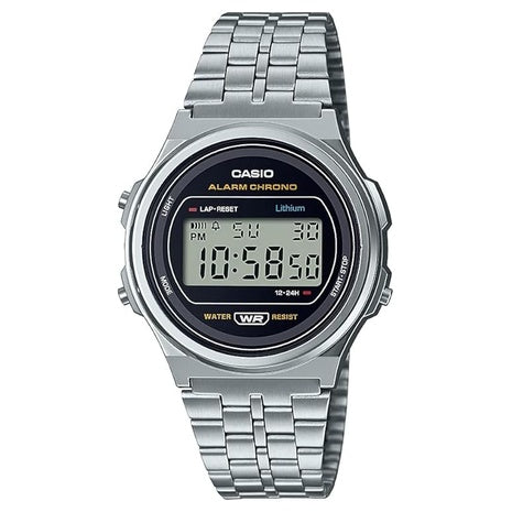 Casio 39mm Unisex Vintage Stainless Steel Bracelet Watch