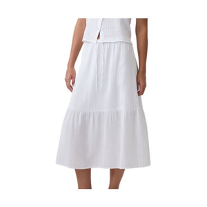 Pull-On Gauze Midi Skirt (3 Colors)