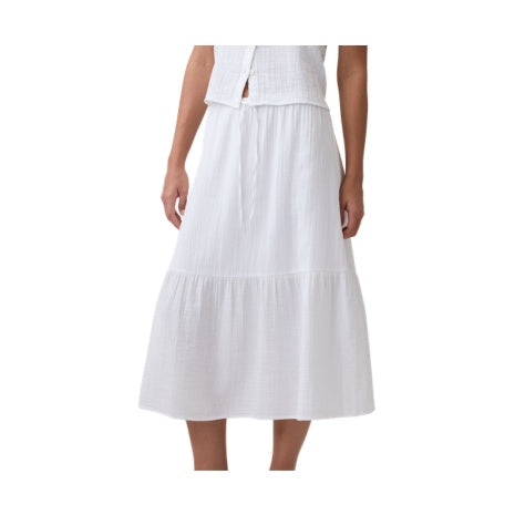 Pull-On Gauze Midi Skirt (3 Colors)