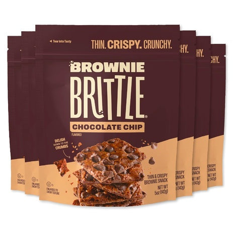 12 Bags Brownie Brittle Chocolate Chip Thin and Crispy Sweet Snacks (OU-D)