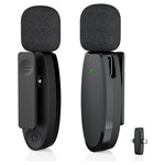 Wireless Clip-On Microphone With AI Noise Cancelling & Dual Receiver