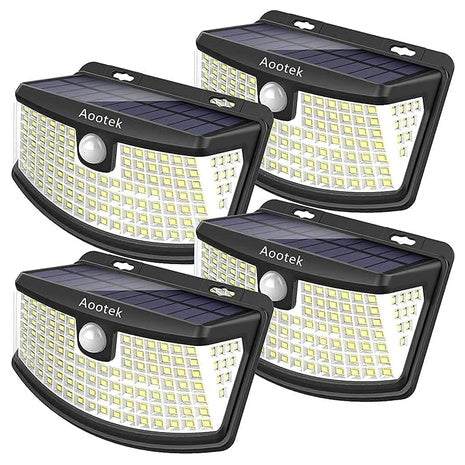 4 Solar Motion Sensor 120 LED Lights