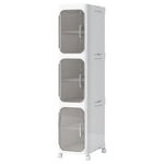Neathub 3 Tier Foldable And Movable Slim Bathroom Storage Cabinet