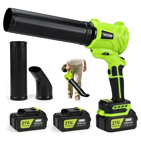 Cordless Handheld Leaf Blower With 2 X 4.0Ah Battery And Charger (Green)