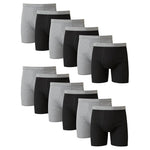 12 Hanes Men's Underwear Cotton Moisture Wicking Boxer Briefs Pack