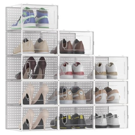 12-Pack Fkprorjv Large Shoe Storage Organizer Box