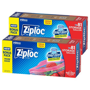 Pack of 162 Ziploc Gallon Food Storage Bags