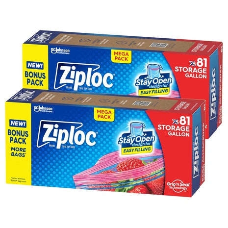 Pack of 162 Ziploc Gallon Food Storage Bags