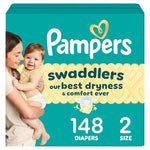 148 Size 2 Pampers Swaddlers Diapers