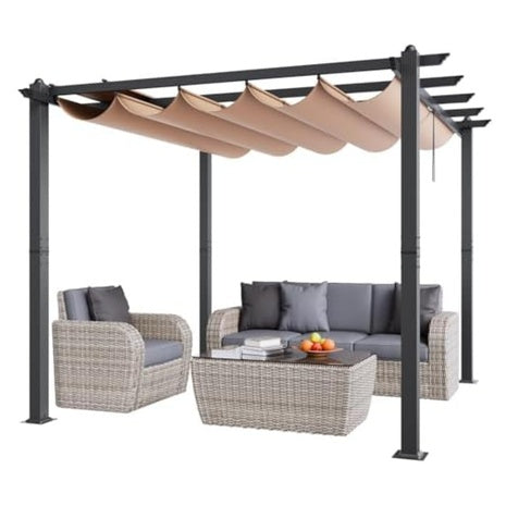10ft X 10ft Vevor Outdoor Retractable Pergola With Canopy