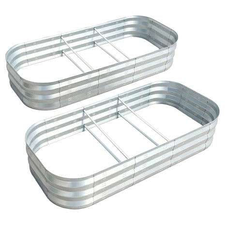 2-Pack Outdoor Galvanized Metal Planters With Vents