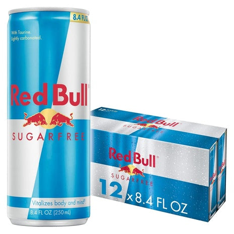 12 Cans Of Red Bull Sugar Free Energy Drinks