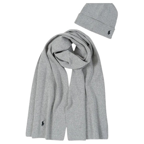 Polo Ralph Lauren Men's Core Cotton Cozy Hat & Scarf Gift Set
