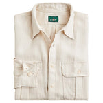 Men's Two Pocket Herringbone Workshirt in Tencel Lyocell Linen Blend