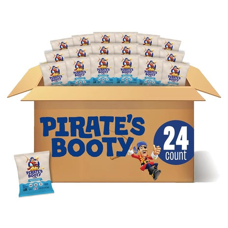 24 Pirate's Booty Aged White Cheddar Cheese Puffs Bags (0.5oz OU-D)