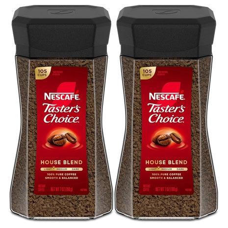 2 Jars Nescafe Taster's Choice House Blend Instant Coffee