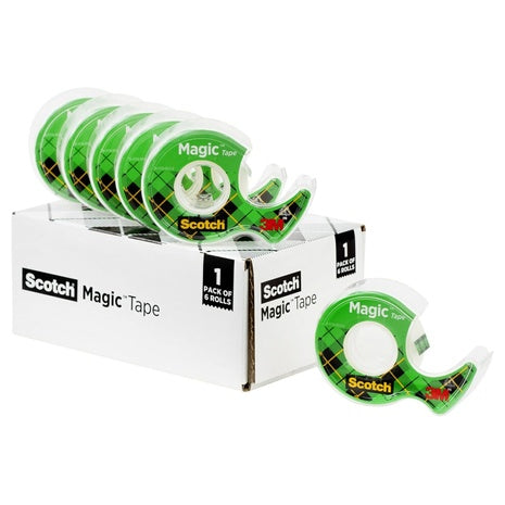 6 Rolls Scotch Magic Tape With Dispensers