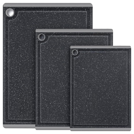 3-Piece Plastic Cutting Board Set With Juice Grooves
