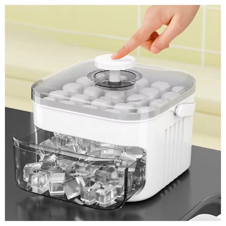 Double-Layer 50-Cube Ice Maker With Easy-Press Lid