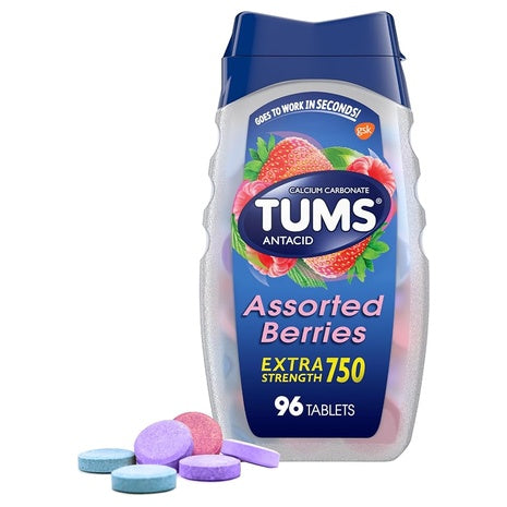 96 Tums Extra Strength Assorted Berries Antacid Tablets