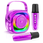 Mini Karaoke Machine with 2 Wireless Microphones