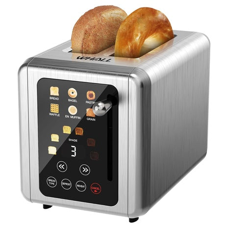 Stainless Steel 2 Slice Touch Screen Round Lever Toaster W/ Digital Timer
