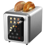 Stainless Steel 2 Slice Touch Screen Round Lever Toaster W/ Digital Timer