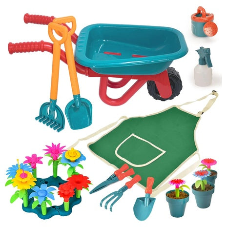 51-Piece Kids Gardening Tool Set with Wheelbarrow
