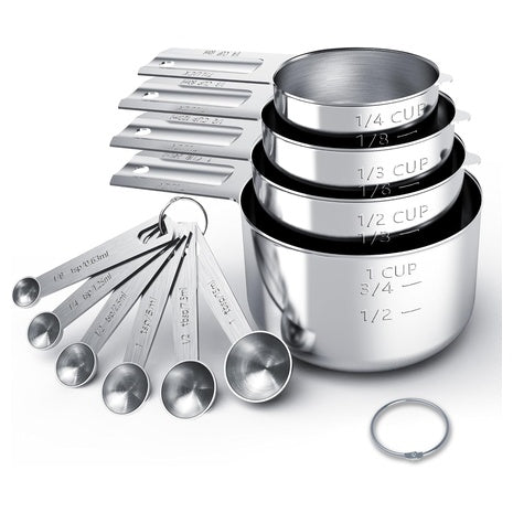 10-Piece Stainless Steel Measuring Cups & Spoons Set