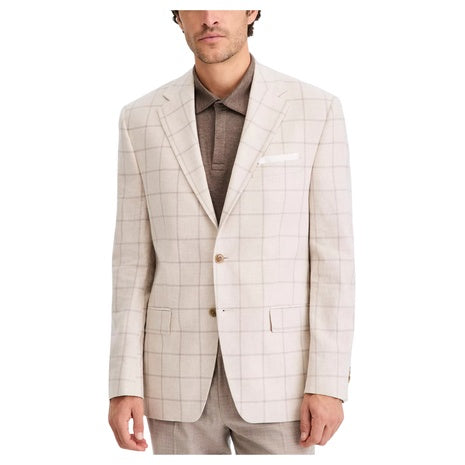 Michael Kors Men's Classic-Fit Tan Patterned Blazer