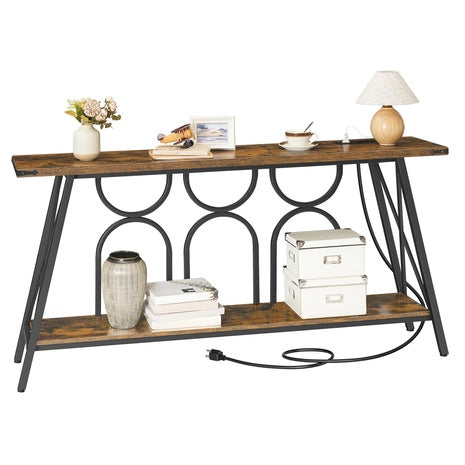 63” Console Table With Charging Station