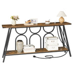 63” Console Table With Charging Station