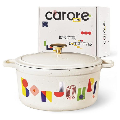 5QT Carote Cast Iron Dutch Oven Pot with Lid