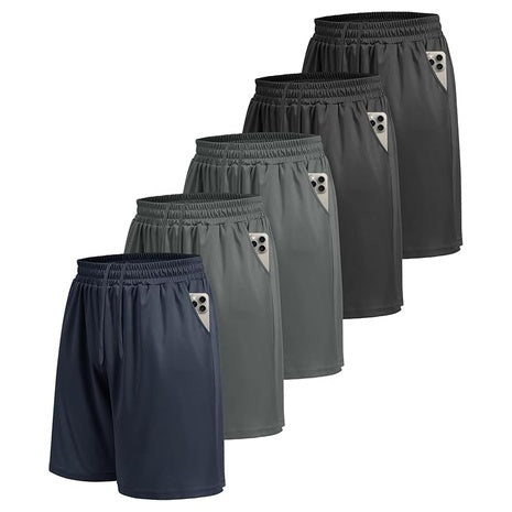 5 Quick Dry Athletic Shorts with Pockets