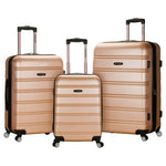 3 Piece Rockland Hardside Expandable Spinner Wheel Luggage