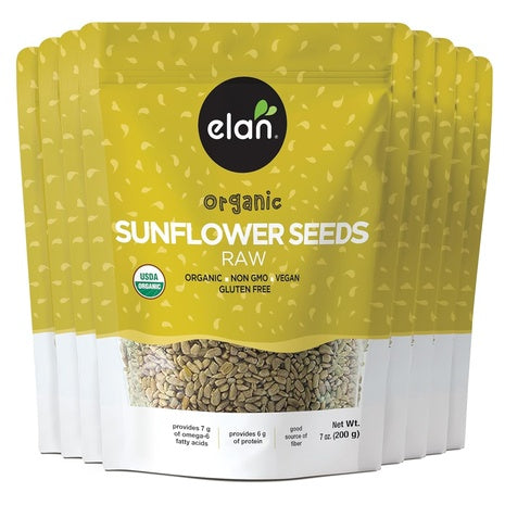 8 Bags Elan Organic Raw Sunflower Seeds